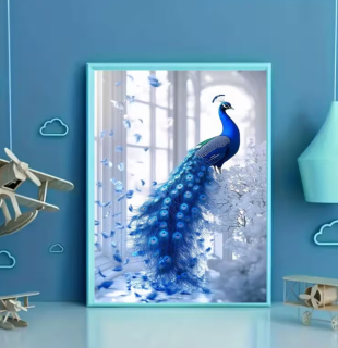 Preview: Diamond Painting Traumhafter blauer Pfau